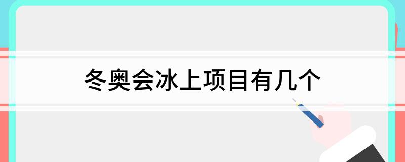 冬奥会冰上项目有几个